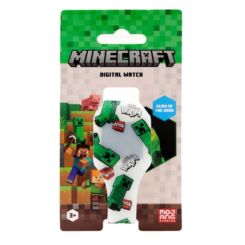 Zegarek cyfrowy Minecraft, silikonowy zegarek dziecięcy