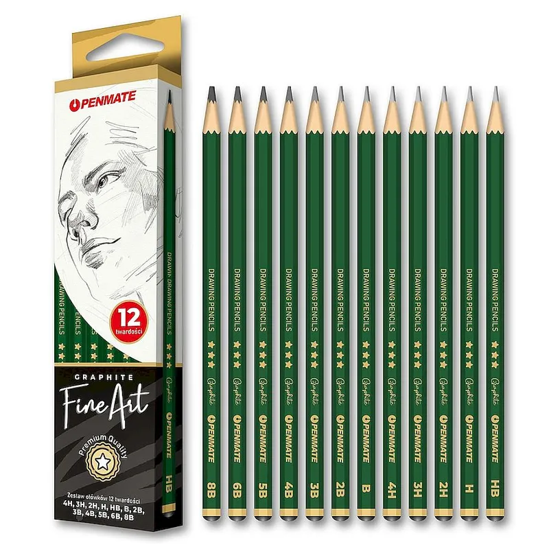 Zestaw ołówków Penmate Fine Art 4H-8B 12 szt.